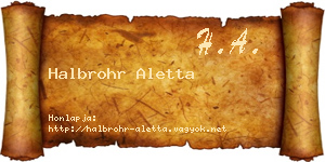 Halbrohr Aletta névjegykártya